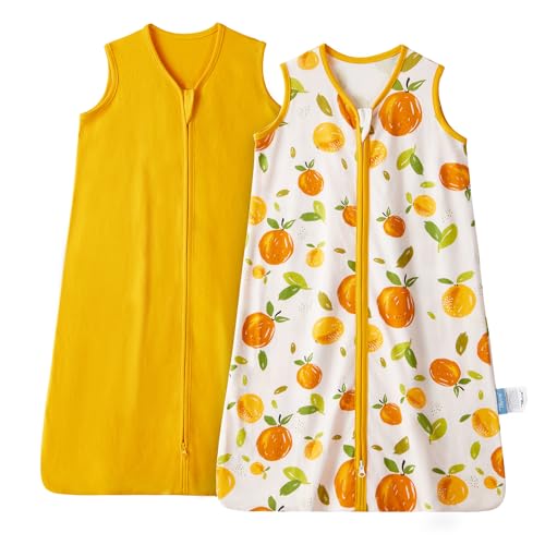 TILLYOU 0-6 Months Sleep Sack 2 Pack with 2-Way Zipper