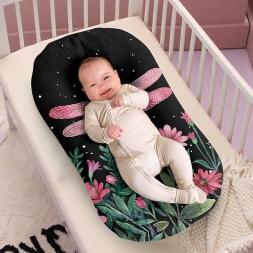 ZDCUSTOM Dragonfly Flower Bassinet Sheet Soft Breathable and Universal Fit
