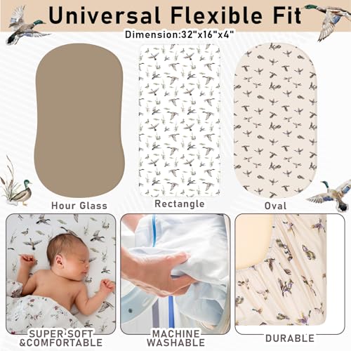 4 Pack Mallard Duck Bassinet Sheets Set