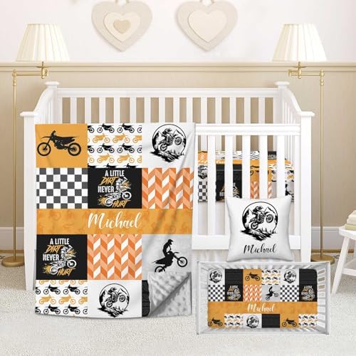 Custom Crib Bedding Set for Boys 3-Piece Personalized Name Set