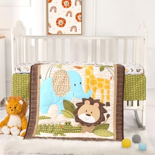Wowelife Safari Crib Bedding Set 3 Piece 1