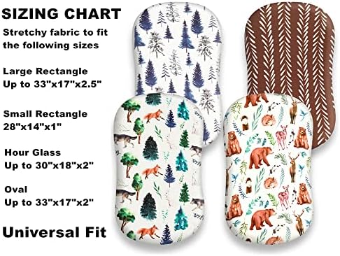 4 Pack Bassinet Sheets Woodland Forest Animals Neutral Unisex