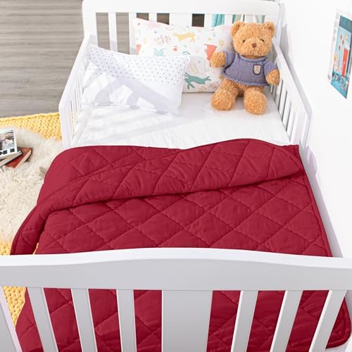 Organictune Microfiber Toddler Quilt 39x47 Inches Red