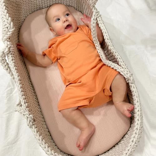 Soft Muslin Bassinet Sheets 32 x 18 for Baby Bedding