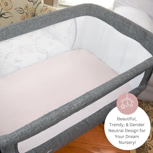 TANSY PANDA Muslin Bassinet Sheets 3 Pack 19x32in Pink Rainbow