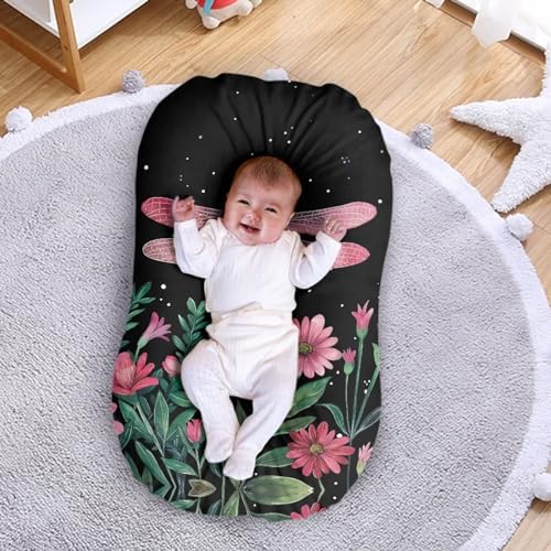 ZDCUSTOM Dragonfly Flower Bassinet Sheet Soft Breathable and Universal Fit
