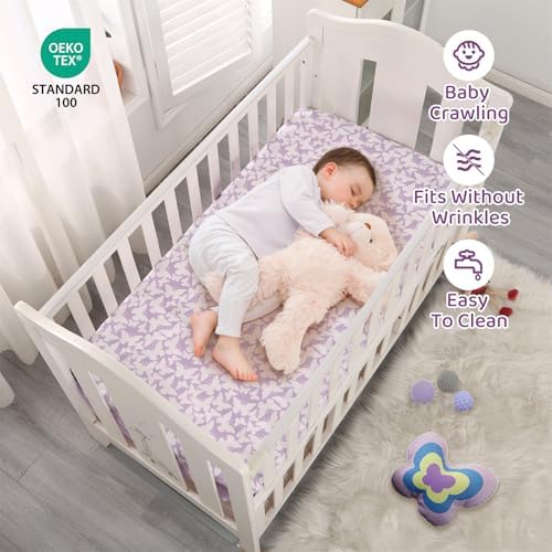 Wowelife Butterfly Crib Bedding Set for Girls