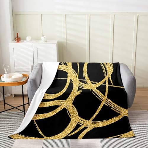 jejeloiu Abstract Geometric Fleece Throw Blanket