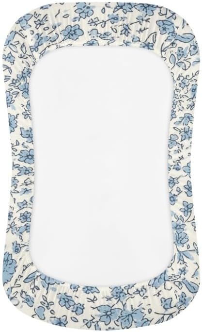 Daulesho Blue Ditsy Floral Crib Sheets for Boys or Girls