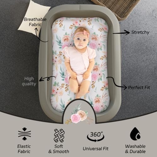 FIGEPO 4 Pack Baby Girl Bassinet Sheets Set 1