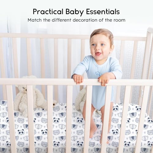Yoofoss 2 Pack Crib Sheets Panda Design