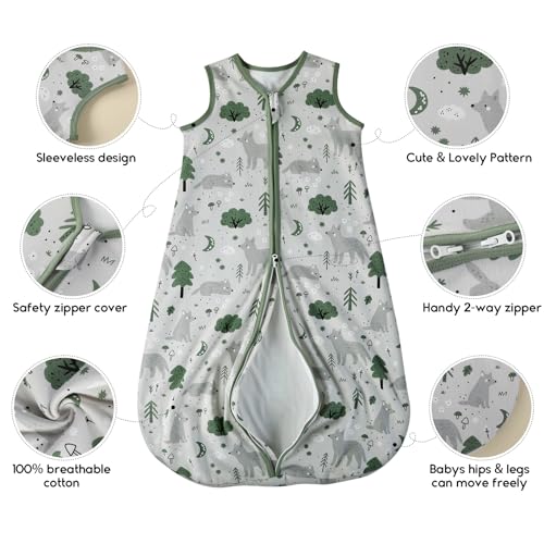 Yoofoss 12-18 Months Sleep Sack 2 Pack TOG 10 Organic Cotton Blanket