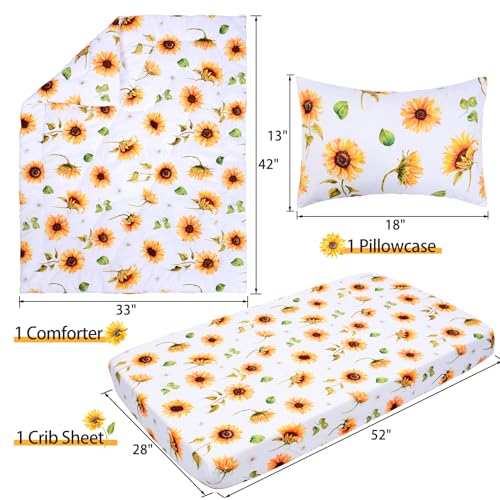 JISEN 3 Piece Baby Crib Bedding Set for Girls 1