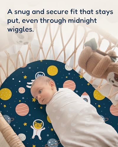 TotAha Bassinet Sheets 33x20 - Buttery Soft Stretchy 2 Pack