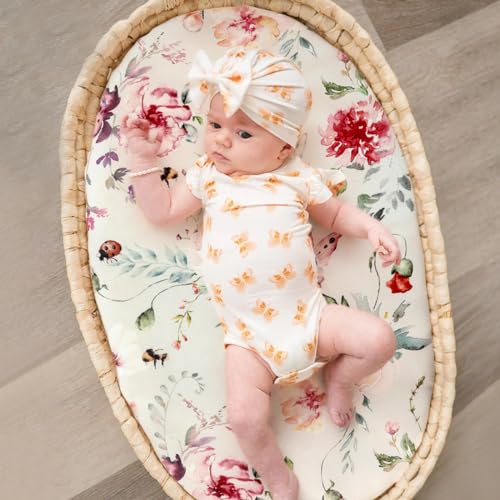GRSSDER Stretch Fitted Bassinet Sheet Set 2 Pack