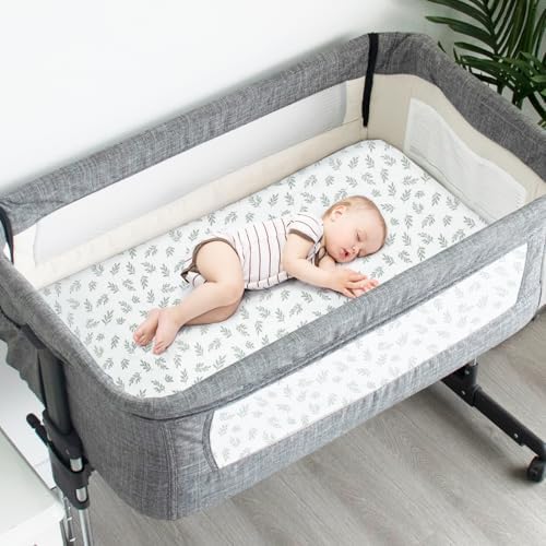 Biloban Baby Bassinet Sheets 4 Pack - Green Ultra Soft Skin-Friendly