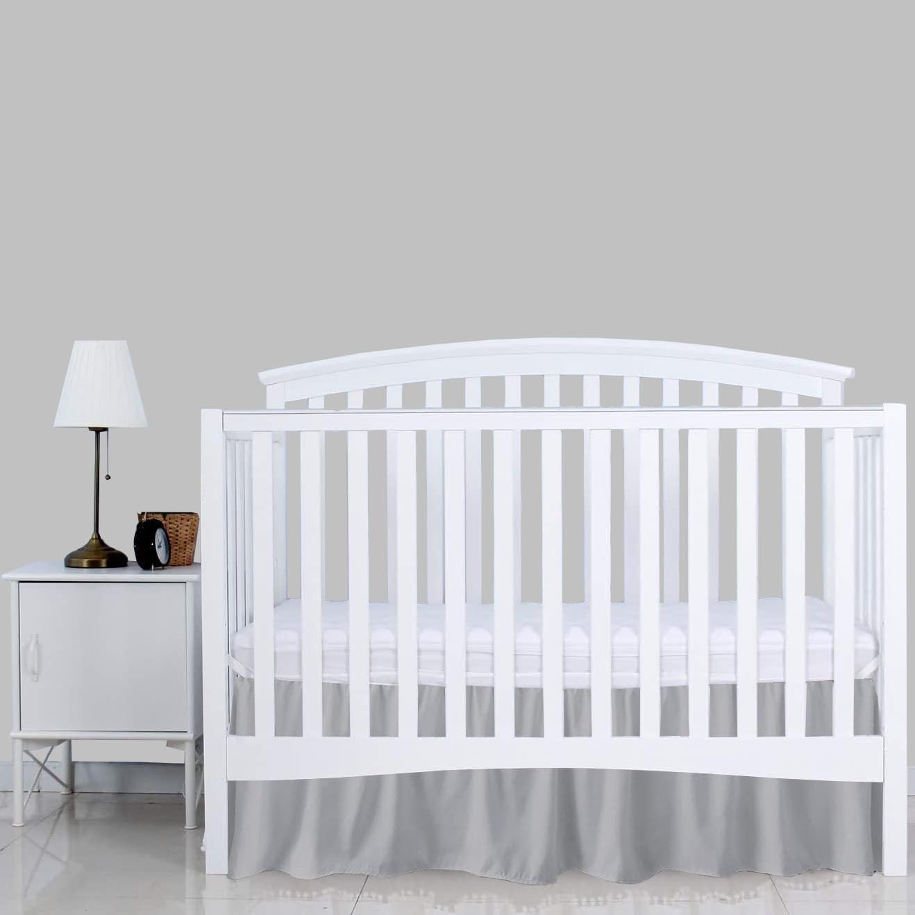 Light Grey Crib Bed Skirt 28x52 with 14 Drop 1