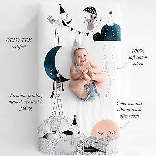 Rookie Humans 100 Cotton Sateen Crib Sheet The Moons Birthday