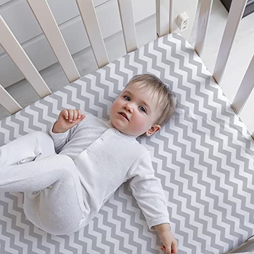 GLLQUEN BABY Bassinet Sheets 4 Pack Rainbow Pattern 1