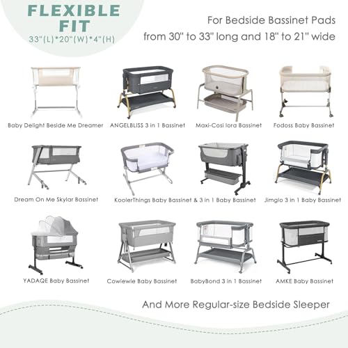 4 Pack Bassinet Sheets - 33x20 for Baby Delight Angelbliss Maxi-COSI