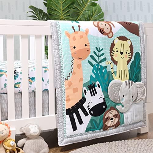 The Peanutshell Safari Crib Bedding Set 3 Piece