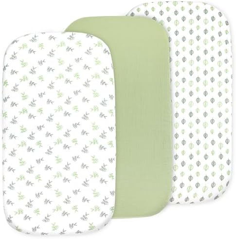 Bublo Baby 3 Pack Organic Muslin Bassinet Sheets