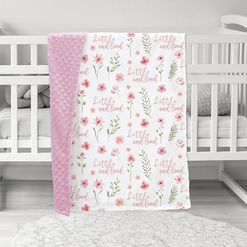 CIVARUA KIDS Floral Baby Blanket - Soft Minky Blanket for Girls