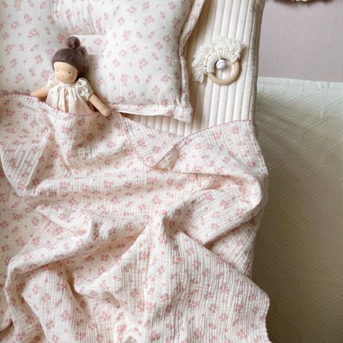 BuLuTu Cotton Muslin Baby Quilt 47x51