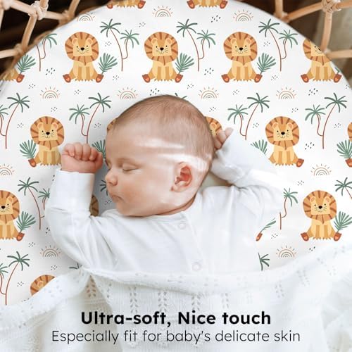 FIEMOL Baby Bassinet Sheets 3 Pack Brown Lion