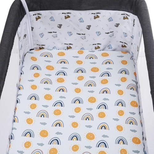 Tontukatu 4 Pack Bassinet Fitted Sheets 18x36 Inch