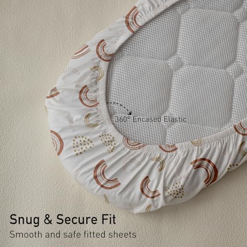 GLLQUEN Baby Bassinet Sheets 2 Pack - 33x17 Khaki