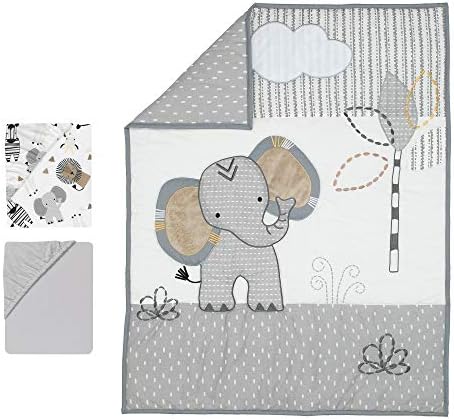 Lambs Ivy Jungle Safari Elephant 3-Piece Crib Bedding Set