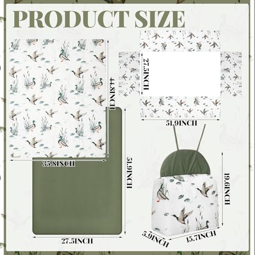 Oudain 4-Piece Mallard Duck Crib Bedding Set 1