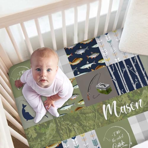 Noverbibi Custom Name Crib Bedding Set for Boys