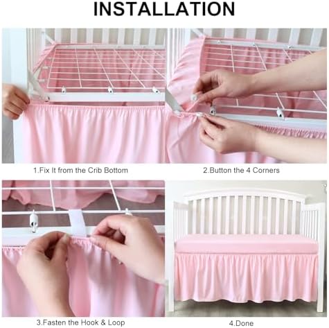 Altsuceser Crib Bed Skirt Purple