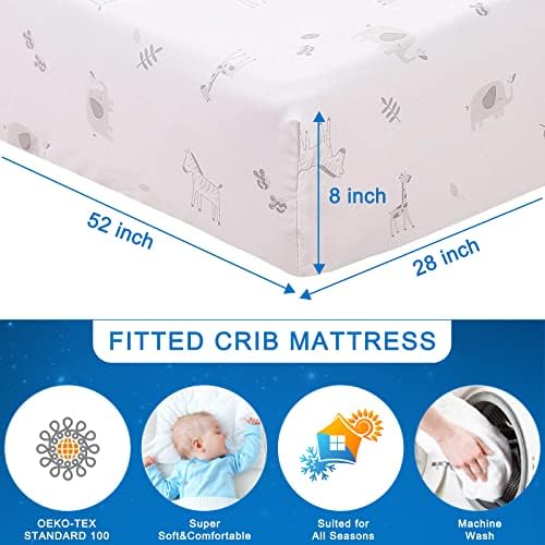 Wowelife Premium 3-Piece Crib Bedding Set Gray Elephant