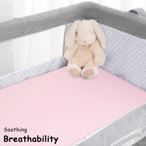 Yoofoss Bassinet Sheets 3-Pack Pink and Floral