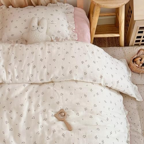 BuLuTu 100 Cotton Muslin Duvet Cover 47x59 Primrose Print No Filler