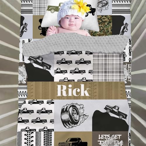 Custom Baby Crib Bedding Set for Boys Personalized Name 3-Piece Set