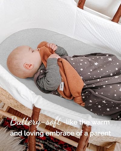 TotCare Bassinet Sheets 3 Pack - Navy Grey Cloud 1
