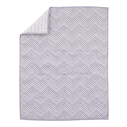 Little Love by NoJo Crib Bedding Set - 3 Piece Grey White Chevron