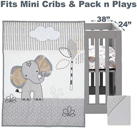 Lambs Ivy Jungle Safari Elephant 3-Piece Crib Bedding Set