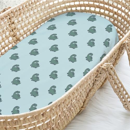 The Peanutshell Baby Bassinet Sheets 4-Pack Green Dino