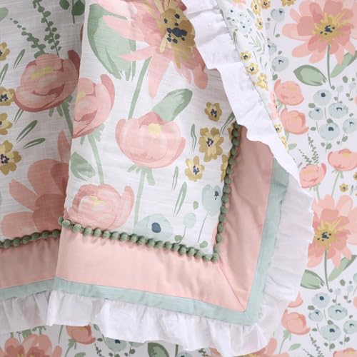 The Peanutshell 4-Piece Organic Cotton Baby Bedding Set for Girls - Wildflower