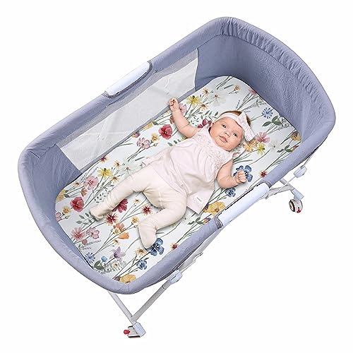Bimocosy Bassinet Sheets 4 Pack Neutral Butterfly Pattern