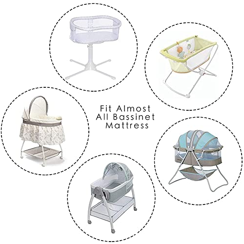 TILLYOU Bassinet Sheets 2 Pack Gray and Pink
