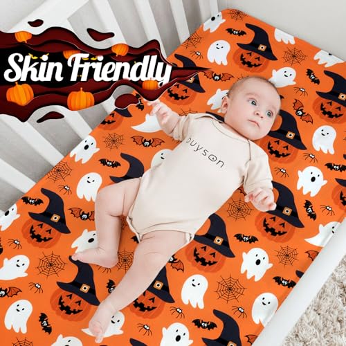 UOMNY Halloween Pumpkin Crib Sheet 52x28 Inch