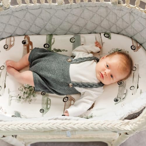 GRSSDER Stretchy Ultra Soft Bassinet Sheet Set 2 Pack