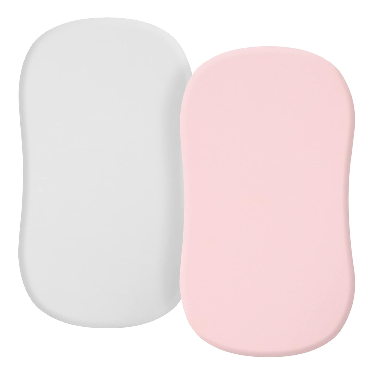 TILLYOU Bassinet Sheets 2 Pack Gray and Pink