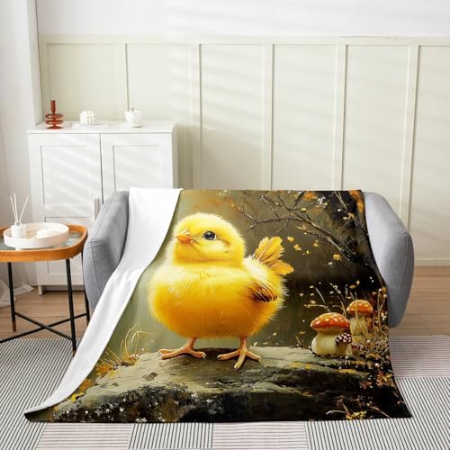 jejeloiu Cute Chicken Fleece Throw Blanket for Kids and Adults